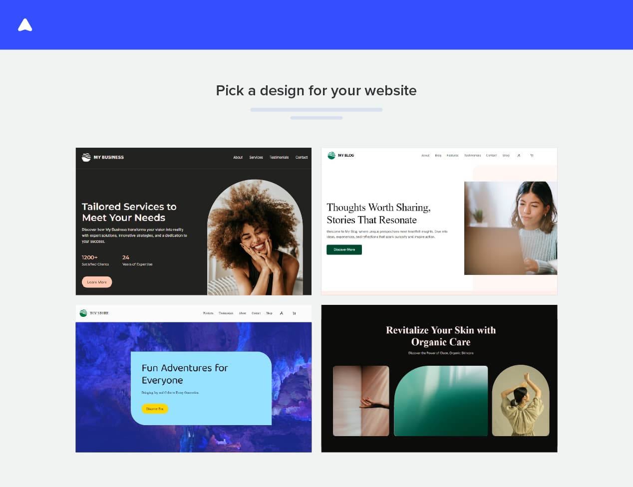 AI website builder preview
